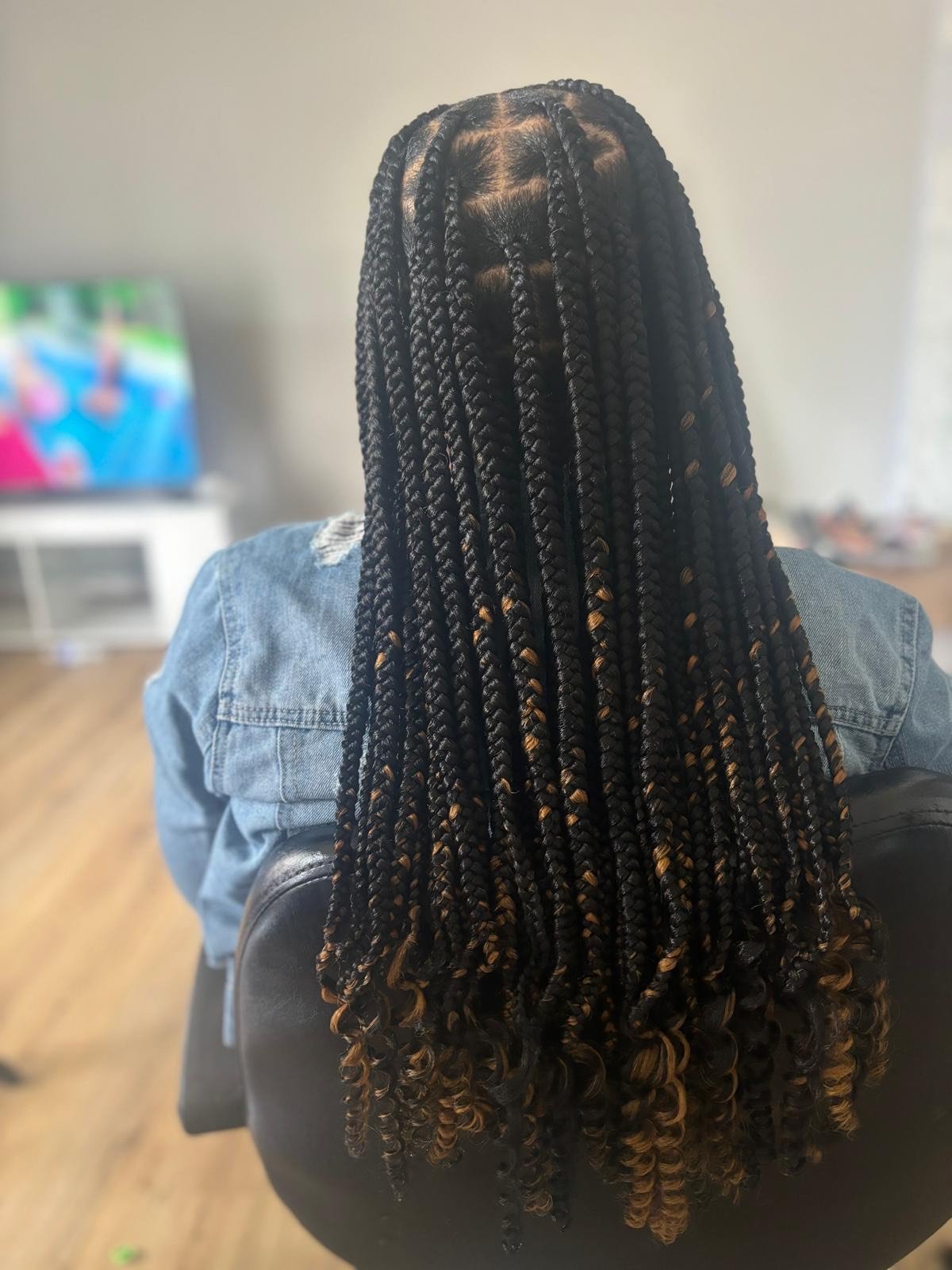 Knotless braids, back view