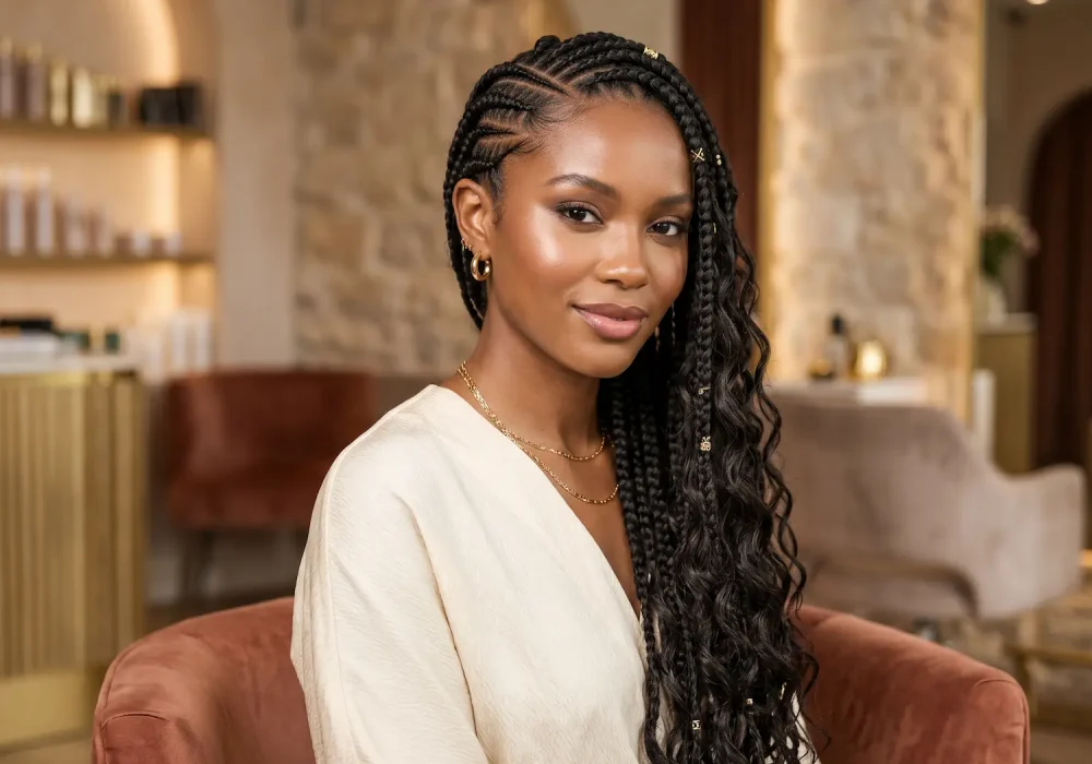 Wavy hairstyle portrait